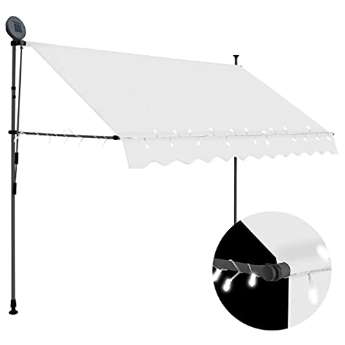 vidaXL Markise Einziehbar Handbetrieben mit LED Wasserabweisend Klemmmarkise Balkonmarkise Sonnenschutz Terrasse Balkon…