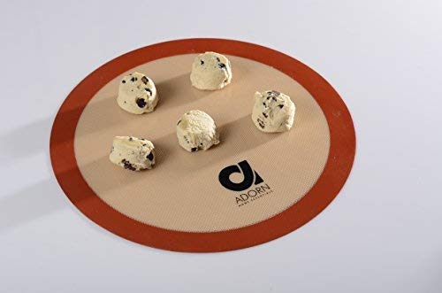 Adorn Home Essentials| Professional Non-stick Silicone Baking Mats| 2- Pack, Round 12" Liner Baking Sheets