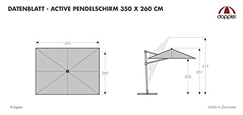 doppler ACTIVE Pendelschirm 350x260 – Moderner Sonnenschirm ideal für Terrasse und Garten – ca. 350x260 cm – Bild 3