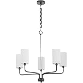 Quorum Lighting 698-5-59 Charlotte Chandelier, 5-Light 300 Total Watts, Matte Black