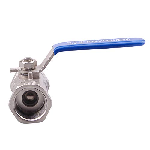 Stainless Steel 1PC Ball Valve with Blue Vinyl Handle Female to Female Standard Port for Water Oil and Gas PTFE Seal 3/4" NPT - Thumbnail 3