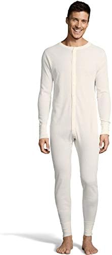 Hanes Men's Waffle Knit Thermal Union Suit with FreshIQ, X-Temp Technology & Organic Cotton