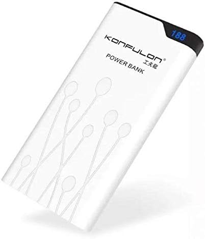 Konfulon LED Display 10000 mAh Power Bank - Ultra High Capacity Sleek Design with Dual 2.0 USB Ports,External Battery Pack for iPhone, iPad & Samsung Galaxy & More