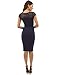 PattyBoutik Mama Crewneck Crochet Lace Inset Ruched Sheath Dress