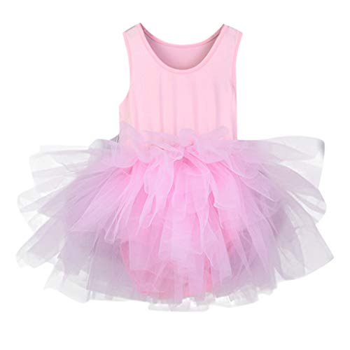 Jshuang Ballet Dance Gymnastics Practice Leotard with Mesh Tied Skirt Tutu Tulle Dancewear Training Dress