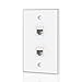 TNP Ethernet Network Cat5E Wall Plate - Dual 2 RJ45 Keystone Connector Socket Wiring Plug Jack Decorative Face Cover Outlet Mount Panel Female to Female RJ45 Keystone