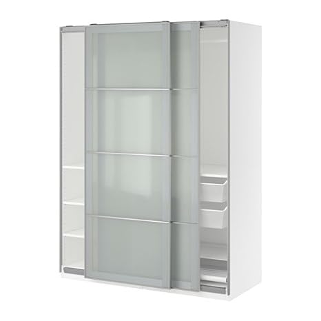 Ikea Wardrobe White Sekken Frosted Glass 38386 8268 216 Amazon