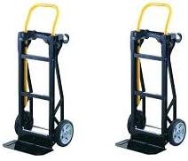Harper Trucks Lightweight 400 lb Capacity Glass Filled Nylon Plastic Convertible Hand Truck and Dolly (2-(Pack))