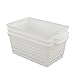 Fiazony 6-Pack White Plastic Storage Basket, Office Storage Baskets