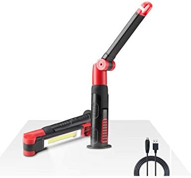 GS Tools Folding LED Work Light, 3w Rechargeable COB Floodlight with Magnetic Stand and 3 Modes Swivel Mode for Blackout, Camping and Emergency