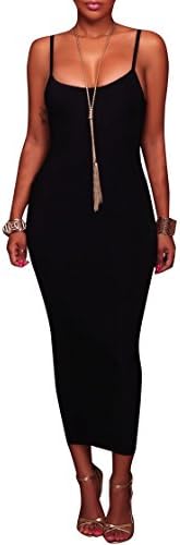 Fzosm Women's Spaghetti Strap Bodycon Party Maxi Dress