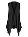 WSK1071 Womens Lightweight Sleeveless Draped Open Cardigan XXXL Black