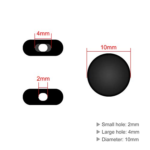 MOTOBA Adjustable Elastic Cord Lock Silicone Toggle Adjuster Non Slip Stopper for Drawstrings, Elastic Bands, Sewing (Black,100pcs)