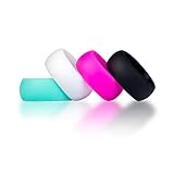 Synergee Silicone Pro Athlete Series WOD Wedding Rings - 4 Pack - for Women and Men