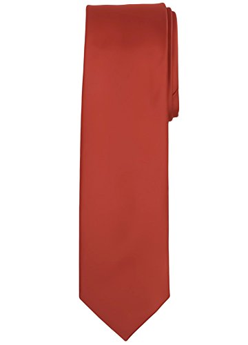 Jacob Alexander Solid Color Men's Regular Tie - Rust