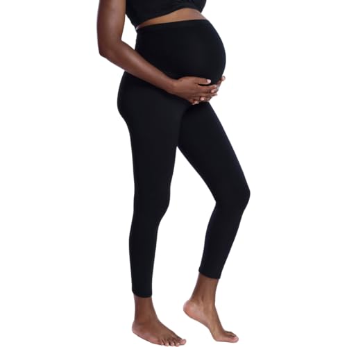 Motherhood Maternity Damen Essential Stretch Full Length Secret Fit Over The Belly Pregnancy Leggings, Schwarz, Groß