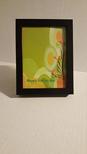 Mother's day 5 X 7 black photo frame Decorated with flowers and leaves. 3 X 5 photo can be inserted.