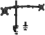 VIVO Full Motion Dual Monitor Desk Mount Clamp VESA Stand w/Double Center Arm Joint | Fits up to 32 inch Screens (STAND-V102D)