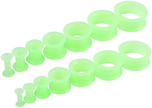 WBRWP20/28pcs 8g-1" Ear Stretching kit Set - Hollow Hard Silicone Plugs and Tunnels - Ear Expander Gauges Stretcher Body Piercing Jewelry