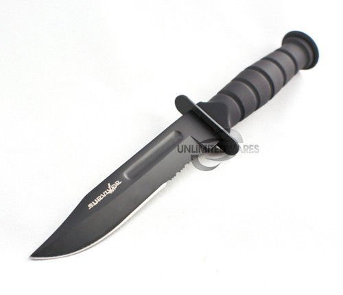 NEW!!! 7.5" MILITARY TACTICAL COMBAT KNIFE w/ SHEATH Survival HUNTING Bowie Fixed Blade - Thumbnail 3