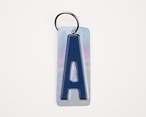 Letter A Key Chain - Initial A Key Chain - Letter A Charm - License Plate Key Chain - Gift Tag - Stocking Stuffer - Christmas Gift for Teacher - Secret Santa Gift