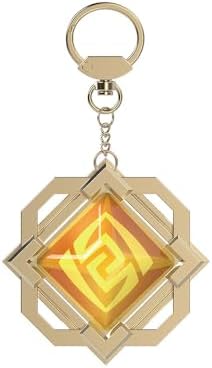 Llavero Genshin Impact Con Visión Pyro Luminosa – Colgante Dorado De Aleación Para Cosplay Y Uso Diario – Regalo Para Fans De Liyue