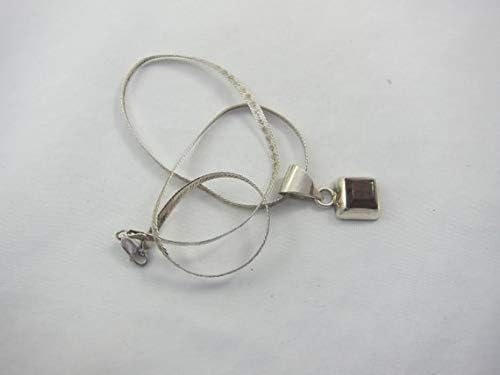 vanyjewl VANY Mexico Sterling Silver Dark Red Stone Geometrical Pendant w. Italy Herringbone Sterling Silver Heart Patterns Chain Necklace-as it is