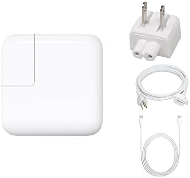 WAYMAY 29W USB-C AC Power Adapter Charger for Apple Macbook 12" MJ262LL/A ,Chromebook Pixel 2 C1501W, with Charge Cable(2m USB-C Charge Cable+1.8m Ac Power Adapter Extension Wall Cord Cable)
