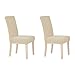Deconovo Modern Elastic Spandex Parson Chair Slipcovers Easy to Clean Stretch Chair Covers for Dining Room Set of 2 Beige