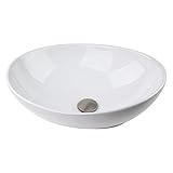 Sink & Brushed Nickel Popup-drain Combo Egg Shape Ceramic Bathroom Vessel Faucet