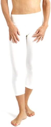 Women's Bamboo Viscose/Organic Cotton Capri Leggings - Yoga Workout Comfort Fit Ultra Soft Breathable Pant