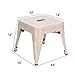 Costzon Kids Stackable Metal Stools w/Safety Rounded Corners & Rubber Pads, Children Portable Steel Stools for Kindergarten School Classroom, Toddlers Stepping Stool for Kitchen (Cream, Set of 4)