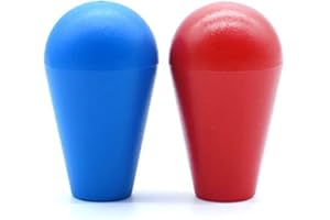 Arcity 2 Pcs Arcade Joystick Oval Bat Top Topper Knob Ball Top Handle Knob American Type Style Blue and Red for Zippy SANWA SEIMITSU Arcade1up Machine Console Cabinet New (HY-PJ092-2)