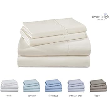 600 Thread Count 100% Cotton Sheet-Vanilla Ice-Queen Sheet Set,4 Piece Long Staple Combed Cotton Sheet Set, Ultrasoft Feathery Touch and Silky Sateen Weave, Fits Mattress Upto 18 Inches Deep Pocket