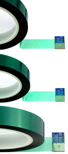 5-Pack-Green-Polyester-Hi-Temp-Masking-Tape-Multi-Sized-Value-Bundle-14-13-12-34-1-Tape-with-Silicone-Adhesive-Ideal-for-Painting-Powder-Coating-Anodizing-Applications
