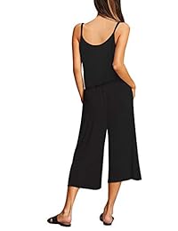 Fixmatti dama Spaghetti Straps Pantalón ancho Pantalón holgado Capri Romper Mono