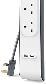 Belkin 4 Way Extension Lead with USB Ports 2.4A Shared 2m Surge Protected view 7