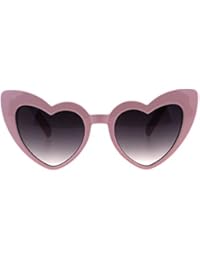 Girls Kid Size Heart Shape Lolita Valentine Love Sunglasses Light Pink Smoke