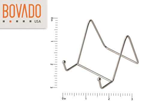 Pack of 4 Nickel Plate Stands Decorative Counter Top Displays for Kitchenware - 3 x 3 Inches - By Bovado USA