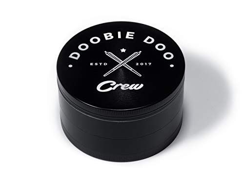 Doobie Doo Crew Extra Large Metal Herb Grinder with Catcher 2.95 Inch 4 Piece Black - Thumbnail 2