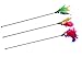 BINGPET Cat Teaser Wand Toys, 3 Pack Long Cats Wands with Bird Colorful Feathers and Bell, Kitten Full Fun Toy for Indoor Play Chase Exercise