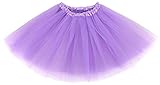 Adult Women's, Elastic Band 3 Layered Mini Tutu Soft Tulle Skirt,Teen,Girls(Lavender)