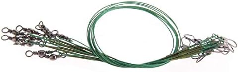 qianzhi 10pcs 28cm Copper Fishing Leader Wire Fish Tackle Dark Green