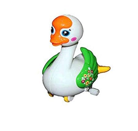 Emob Cute Animal Toys Set with Winding Chain and Moving Wheels Feature for Toddlers (Goose) (Multicolor) Pack of 1