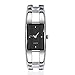 Vavna Womens Ladies Stainless Steel Black Dial Bracelet Wrist Watch Quartz (Rectangle)