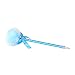 Cute Plush Faux Fur Pom Pom Bowknot Polka Dot Ballpoint Pen Student Stationery - Random Color zsjhtc