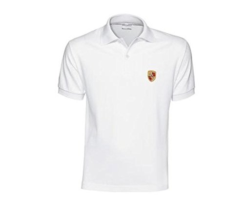 Porsche Herren Poloshirt Wappen M Weiß - WAP59100M0B