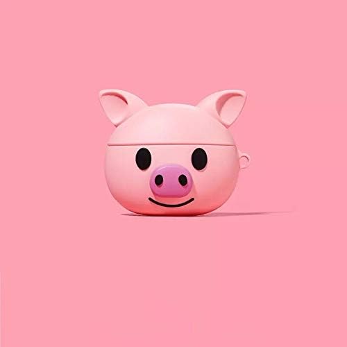 BlossomingLove Compatible with AirPods Case Keychain Full Protective Premium PVC Soft Rubber Silicone Cover Fashion Dope Self-Design Emoji Pig Skin for AirPods Charging Case (Emoji Pig Pro)
