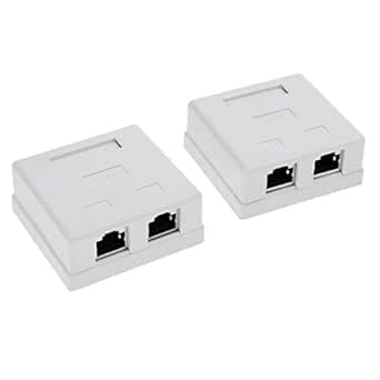 2X Cat6 Puerto Doble Montaje En Superficie Caja De Enchufe ...