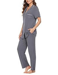 Avidlove - Pijama de manga corta para mujer con botones y pantalones largos, tallas S-XXL